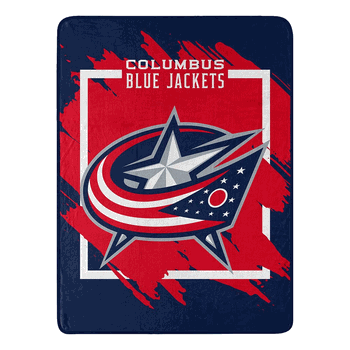 NHL Columbus Blue Jackets Dimensional Micro Raschel Throw Blanket 46x60 Inches