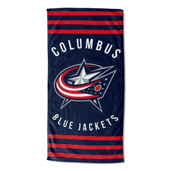 NHL Columbus Blue Jackets Stripes Beach Towel