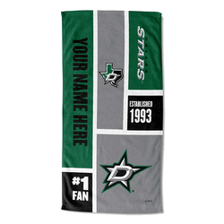 NHL Dallas Stars Colorblock Personalized Beach Towel 30x60 Inches