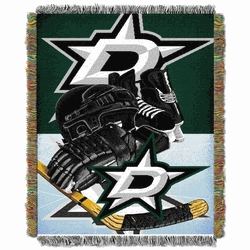 NHL Dallas Stars Home Ice Advantage Woven Tapestry Throw Blanket 48x60 Inches