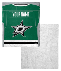 NHL Dallas Stars Jersey Personalized Silk Touch Sherpa Throw Blanket 50x60 Inches