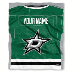 NHL Dallas Stars Jersey Personalized Silk Touch Throw Blanket 50x60 Inches
