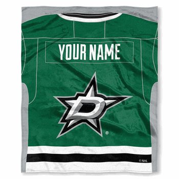 NHL Dallas Stars Jersey Personalized Silk Touch Throw Blanket 50x60 Inches