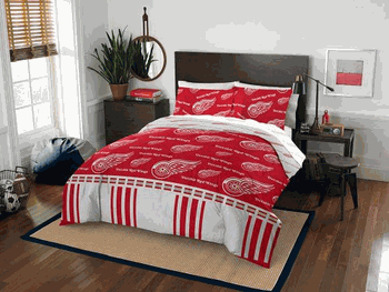 NHL Detroit Red Wings Rotary Bed in a Bag Set Queen