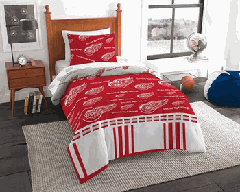 NHL Detroit Red Wings Rotary Bed in a Bag Set Twin