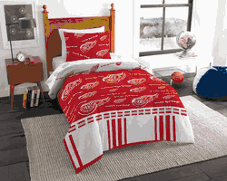 NHL Detroit Red Wings Rotary Twin Bed In a Bag Set