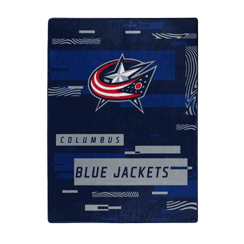 Columbus Blue Jackets Digitize Raschel Plush Throw Blanket