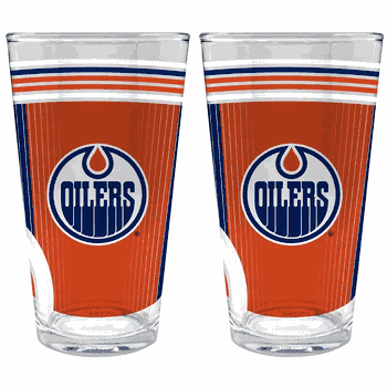 NHL Edmonton Oilers 2pc Pint Glass Set