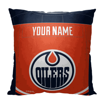 NHL Edmonton Oilers Jersey Personalized Throw Pillow 18x18 Inches