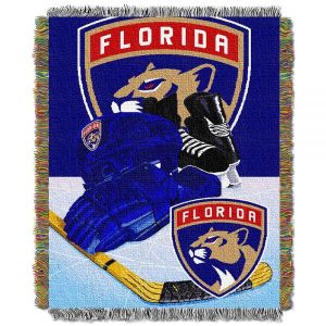 NHL Florida Panthers Home Ice Advantage Woven Tapestry Throw Blanket 48x60 Inches