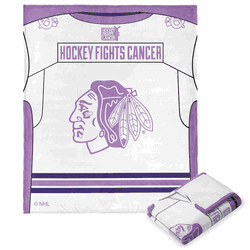 NHL Hockey Fights Cancer Jersey Chicago Blackhawks Silk Touch Throw