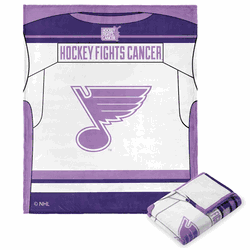 NHL Hockey Fights Cancer Jersey St. Louis Blues Silk Touch Throw