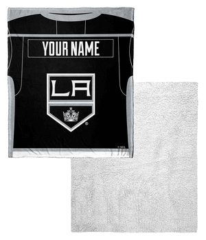 NHL Los Angeles Kings Jersey Personalized Silk Touch Sherpa Throw Blanket 50x60 Inches