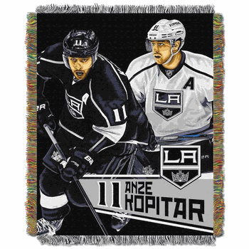 NHL Los Angeles Kings Player Anze Kopitar Woven Tapestry Throw Blanket 48x60 Inches