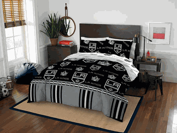 NHL Los Angeles Kings Rotary Bed in a Bag Set Queen