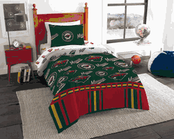 NHL Minnesota Minnesota Wild Rotary Twin Bed In a Bag Set