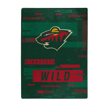 NHL Minnesota Wild Digitize Raschel Throw Blanket 60x80Inches
