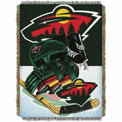 NHL Minnesota Wild Home Ice Advantage Woven Tapestry Throw Blanket 48x60 Inches