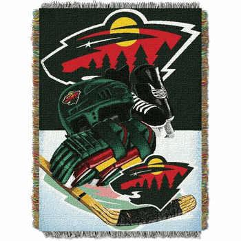 NHL Minnesota Wild Home Ice Advantage Woven Tapestry Throw Blanket 48x60 Inches