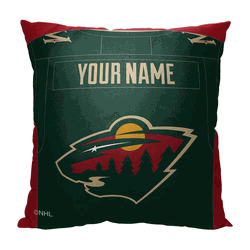 NHL Minnesota Wild Jersey Personalized Throw Pillow 18x18 Inches