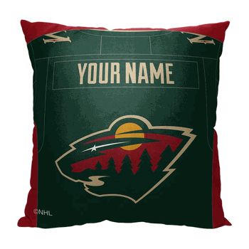 NHL Minnesota Wild Jersey Personalized Throw Pillow 18x18 Inches