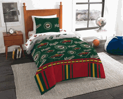 NHL Minnesota Wild Rotary Bed in a Bag Set Twin