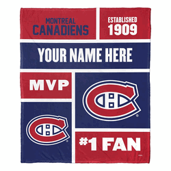 NHL Montreal Canadiens Colorblock Personalized Silk Touch Throw Blanket 50x60 Inches
