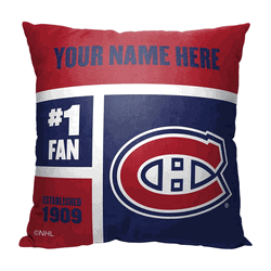NHL Montreal Canadiens Colorblock Personalized Throw Pillow 18x18 Inches