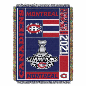 NHL Montreal Canadiens Home Ice Advantage Woven Tapestry Throw Blanket 48x60 Inches