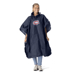 NHL Montreal Canadiens Logo Navy Pullover Poncho with Mesh Bag 49�44 inches