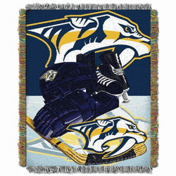 NHL Nashville Predators Home Ice Advantage Woven Tapestry Throw Blanket 48x60 Inches