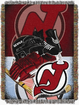 NHL New Jersey Devils Home Ice Advantage Woven Tapestry Throw Blanket 48x60 Inches