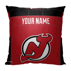 NHL New Jersey Devils Jersey Personalized Throw Pillow 18x18 Inches
