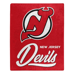 NHL New Jersey Devils Signature Raschel Throw Blanket 50x60 Inches