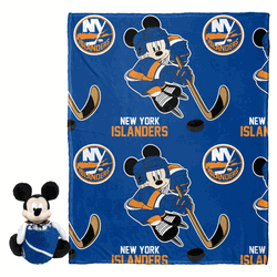 NHL New York Islanders Ice Mickey Mouse Hugger & Silk Touch Throw Blanket Set 40x50 Inches