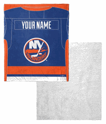 NHL New York Islanders Jersey Personalized Silk Touch Sherpa Throw Blanket 50x60 Inches