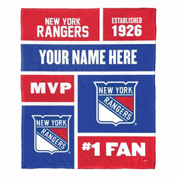 NHL New York Rangers Colorblock Personalized Silk Touch Throw Blanket 50x60 Inches