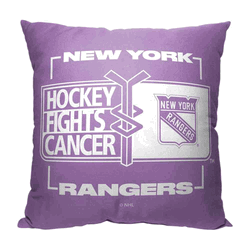 NHL New York Rangers Hockey Fights Cancer Fight For Throw Pillow 18x18 Inches