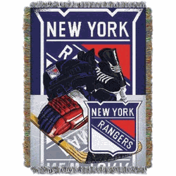 NHL New York Rangers Home Ice Advantage Woven Tapestry Wall Hanging 48x60 Inches
