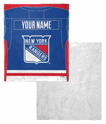 NHL New York Rangers Jersey Personalized Silk Touch Sherpa Throw Blanket 50x60 Inches