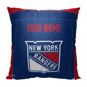 NHL New York Rangers Jersey Personalized Throw Pillow 18x18 Inches
