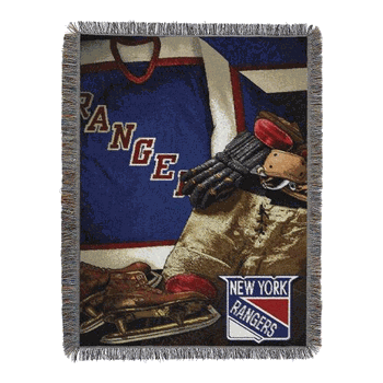 NHL New York Rangers Vintage Woven Tapestry Throw Blanket 48x60 Inches