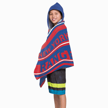 NHL New York Rangers Youth Hooded Beach Towel 21 x 51 Inches