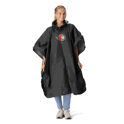 NHL Ottawa Senators Logo Black Pullover Poncho with Mesh Bag 49�44 inches