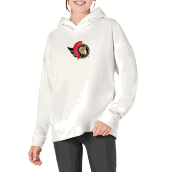 NHL Ottawa Senators White Hoodie with Zipper Pockets L