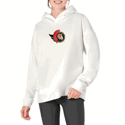 NHL Ottawa Senators White Hoodie with Zipper Pockets XS