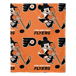 NHL Philadelphia Flyers Ice Mickey Mouse Hugger & Silk Touch Throw Blanket Set 40x50 Inches