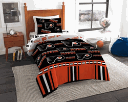 NHL Philadelphia Flyers Rotary Bed in a Bag Set Twin