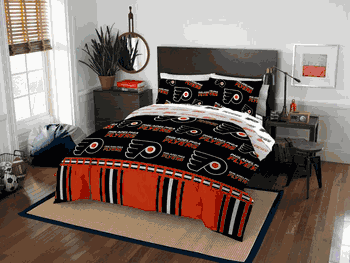 NHL Philadelphia Philadelphia Flyers Rotary Queen Bed In a Bag Set