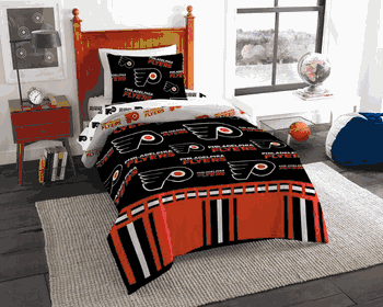 NHL Philadelphia Philadelphia Flyers Rotary Twin Bed In a Bag Set